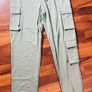 Olive Cargo Sweatpants